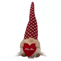 Northlight 13" Lighted Boy Valentine's Day Gnome with Kiss Me Heart