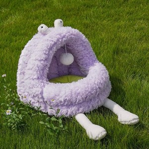 ZEZE Semi-Enclosed Plush Pet Bed - 1 of 4