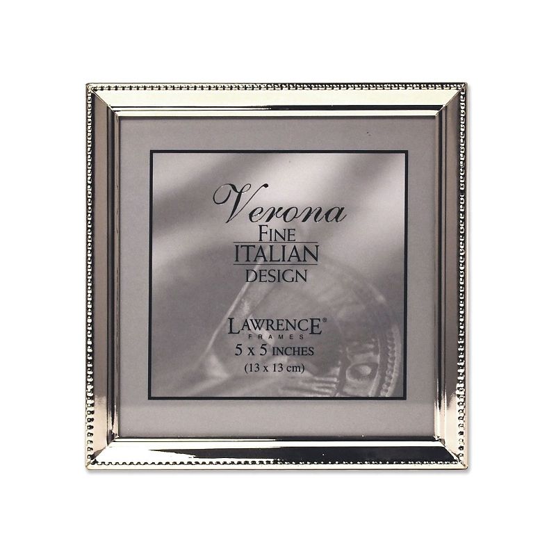 Lawrence Frames Polished Silver Plate 5x5 Picture Frame - Bead Border Design 11655, 1 of 2