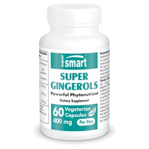 SuperSmart Super Gingerols 400mg per Day (High Potency 20% Gingerol) - Ginger Root Extract Supplement | Non-GMO & Gluten Free - 60 Vegetarian Capsules - 1 of 1