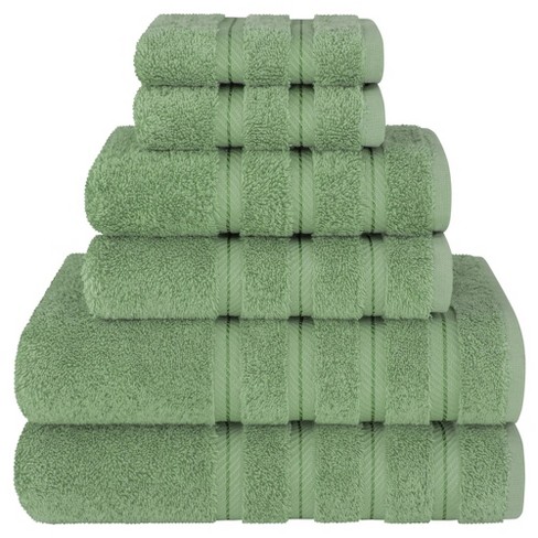 American Soft Linen 6 Piece Towel Set, 100% Cotton Bath Towels For