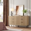 54.7" Modern Fluted 6 Drawer Dresser with Metal Legs, Handles and Anti-Tipping Design for Bedroom Living Room Hallway, Chest of Drawers - 4 of 4