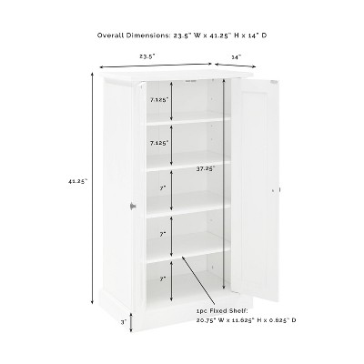 White Coastal Adjustable Shelving Accent Cabinet
