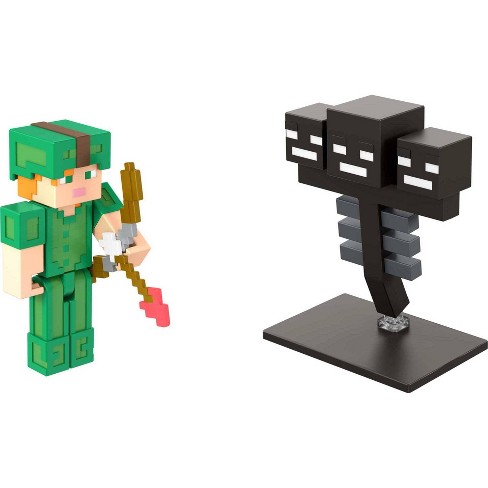 Minecraft Overworld Playset with 1 Action Figure & 10 Papercraft Blocks,  3.25-in Scale Toy 