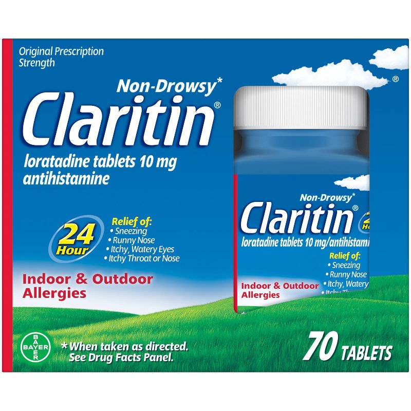 Claritin Allergy Relief 24 Hour Non-Drowsy Loratadine Tablets, 1 of 11