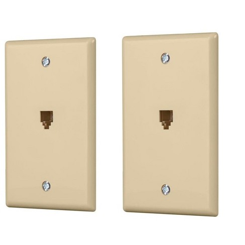 Monoprice Surface Phone Jack Plate Ivory 2 Pack Terminating 4 Conductor 4p4c Phone Lines Target