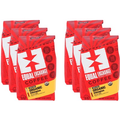 Equal Exchange Coffee Whole Bean Ethiopian - Case of 6 - 12 oz