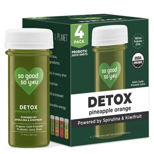 So Good So You Detox Pineapple Orange Organic Probiotic Shots - 4ct/1.7 fl oz - 1 of 4