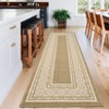 Modern Neutral Bordered Area Rugs, Soft Washable Solid Geometric Runner Rugs Living Room Bedroom Dining Nursery Apartment Dorm Office Farmhouse Decor - 4 of 4