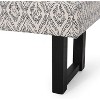 KWPZQEB 48.25" Boho Bench, Fabric Bench with Black Print, Wood Furniture, End of Bed Bench, Entryway Footrest for Hallway, Closet, White+Black - 3 of 4