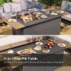 Decksplore 64 Inch Propane Fire Pit Table 55000 BTU with Lid Gray Glass Beads and Wind Guard for Outdoor Patio - 2 of 4