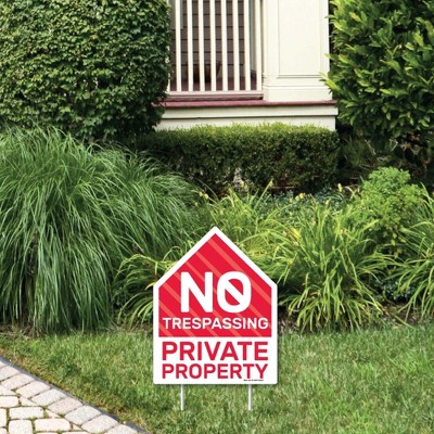 Big Dot of Happiness No Trespassing - Outdoor Lawn Sign - Private Property Yard Sign - 1 Piece