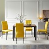 Okak Modern Nordic Velvet Dining Chairs Set of 4, Kitchen Side Chairs with Gold Metal Legs & High Back Cushion for Dining Room - 3 of 4