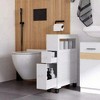 Resenkos Toilet Storage Cabinet, Bathroom Storage Cabinet,6.25" x 20.5" x 28.25" Wood Rolling Narrow Bathroom Side Storage Cabinet - White - 2 of 4