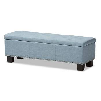 Hannah Modern And Contemporary Fabric Upholstered Button - Tufting Storage Ottoman Bench - Baxton Studio