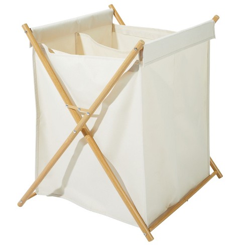 Mdesign Bamboo Laundry Hamper, Portable/collapsible Fabric Bag : Target