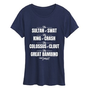 Women's The Sandlot Nicknames Short Sleeve Graphic T-Shirt - Navy