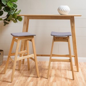 GDFStudio Elise Mid-Century Modern Fabric Upholstered 29.5 Inch Backless Barstools (Set of 2) - 1 of 4