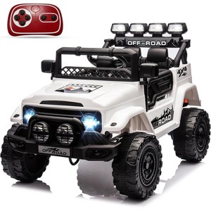 Ride On Truck Car for Kids, 12V Electric Ride On Car with Remote Control, Spring Suspension, Led Lights, 3 Speeds - 1 of 4
