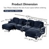 GDFStudio Arthur Modern Chenille Upholstered Sectional Sofas with Removable Ruffles Pleats Skirts and Spindle Legs - 3 of 4