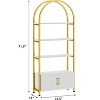 COUCHETA 71.5'' Tall 4-Tier Arched Bookshelf with Doors, Industrial Style,  Industrial with Studry Metal Frame and Open Shelves - 3 of 4