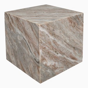 JONATHAN Y Felix 15" Contemporary Natural Marble Handmade Cube End Table - 1 of 4
