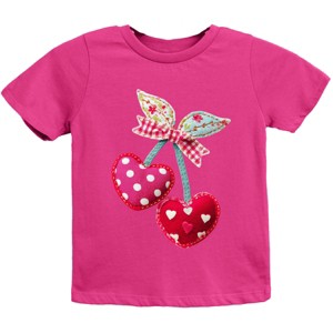 Cherry Hearts Patchwork Print - Youth Short Sleeve Graphic T-Shirt - 1 of 4