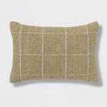 Oblong Windowpane Woven Decorative Throw Pillow Green - Threshold™