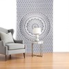 HomeRoots 80" X 56" Black And White Mandala Cotton Hanging Tapestry - 2 of 4