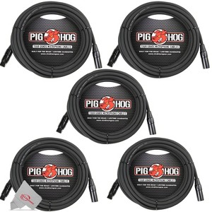 Pig Hog XLR Microphone Cable Male to Female 20 Ft - 5 Units - 1 of 3