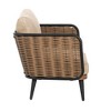 Christopher Knight Home Bonita Patio Rustic Iron and Rattan Club Chair with Cushions, Beige - 4 of 4