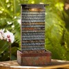 Stave 19" High Small Rustic Zen Indoor Outdoor Decor Slate Stone Tabletop Fountain with Light LED Waterfall Outside Garden Patio - 2 of 4