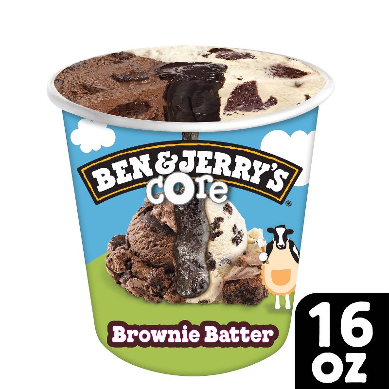 Ben &#38; Jerry&#39;s Brownie Batter Core Chocolate &#38; Vanilla Ice Cream - 16oz, 1 of 11