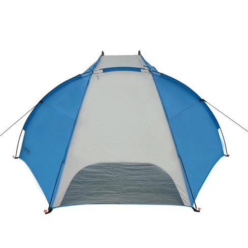 Drift Creek BS-002 Outdoor Portable Canopy Beach Waterproof Windproof  Shelter Sun Shade Tent with 2 Mesh Sand Pockets, Carry Bag, and Stakes, Blue