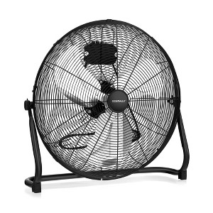 Costway 20 Inches High Velocity Floor Fan, Portable Pivoting Fan with 3 Powerful Speeds - 1 of 4