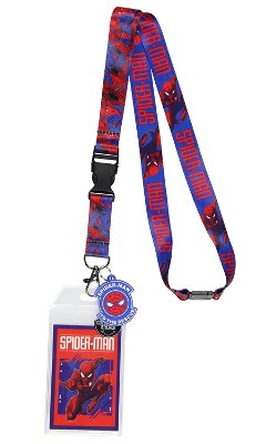 Marvel Spider-man Id Badge Holder Lanyard W/ Rubber Pendant And