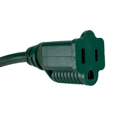 Northlight 100' Three-Prong Outdoor Extension Power Cord with End Connector - Green