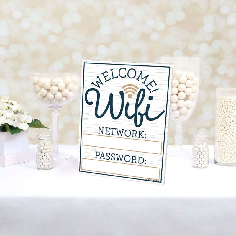 Big Dot of Happiness Wifi Password Sign - Business & Home Decor - Printed on Sturdy Plastic Material - 10.5 x 13.75 inches - Sign with Stand - 1 Piece, 3 of 9