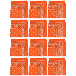 12 Pack Paisley Design Polyester Bandanas Great for Events, Crafts, Wear - 1 of 4