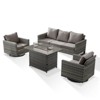 4 Pieces Patio Furniture Set with Fire Pit Table, Outdoor Furniture Set with Rocking Swivel Chairs, Wicker Patio Set with 4'' Thickened Cushion - 2 of 4