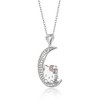 Sanrio Hello Kitty Sterling Silver Moon Cubic Zirconia Pendant Necklace - 3 of 4