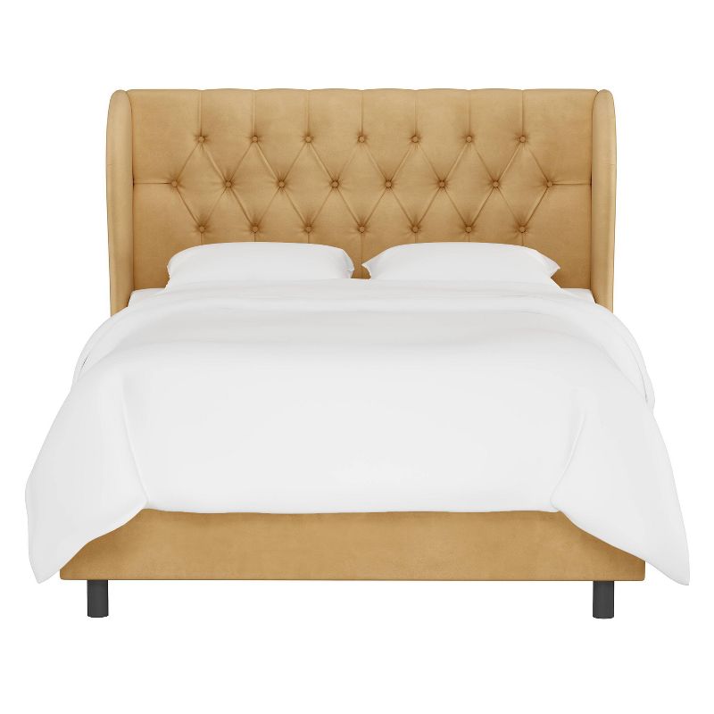 Skyline Furniture Tufted Velvet Upholstered Wingback Bed, 1 of 10