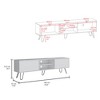 70.9" Manufactured Wood TV Stand with Hinged Drawers, Open Shelves, and Hairpin Legs for Living Room and Bedroom - 3 of 4