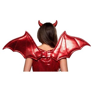 Underwraps Costumes Devil Red Metallic Wings Adult Costume Accessory - 1 of 4