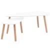 vidaXL Coffee Table Set of 2 White Solid pinewood, MDF Medium Durable - 2 of 4