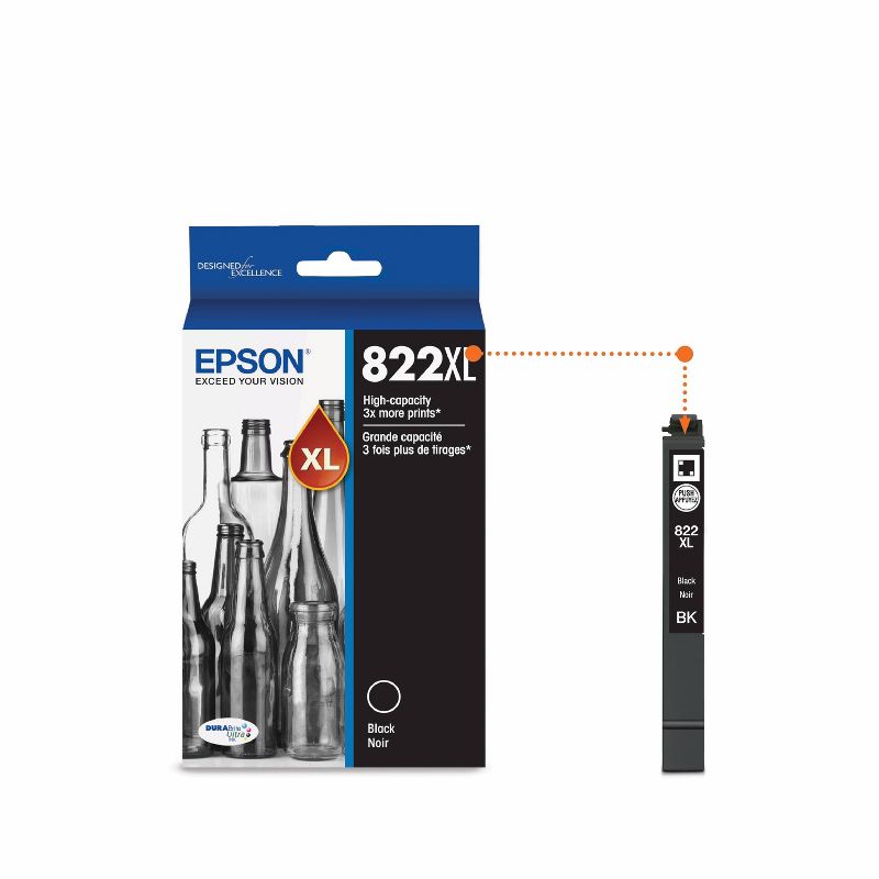 Epson 822XL Single Ink Cartridge - Black (T822XL120-CP), 3 of 8