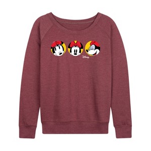 Women's - Disney - Mickey & Friends Lightweight French Terry Wide Neck Long Sleeve Shirt - 1 of 4