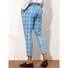 Lars Amadeus Men's Plaid Slim Fit Ankle Length Tapered Cropped Trousers - 3 of 4