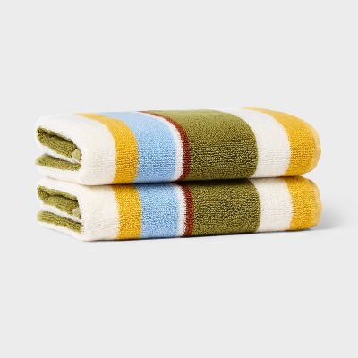 2pk Colorblock Harvest Hand Towel Set - Room Essentials™