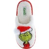 The Grinch Holiday Slippers, Novelty Fleece Scuff Slippers for Men and Women, Ivory, Women's MD (7-8) - image 4 of 4